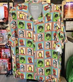 Universal Studios Parks Marvel Comic Button Down Short Sleeve Shirt