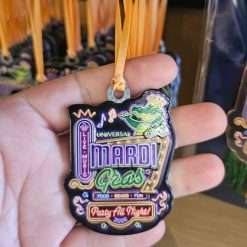 Mardi Gras 2026 Universal Studios Neon Gator Sign Holiday Ornament