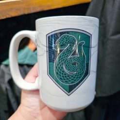 Wizarding World of Harry Potter Universal Studios Parks Slytherin Shield White Marbled Pattern Mug