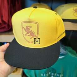 Wizarding World of Harry Potter Universal Studios Yellow Black Ornate Hufflepuff Crest Hat