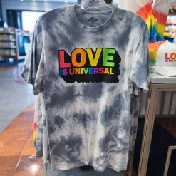 Alternative view of Universal Studios Love Is Universal Rainbow Logo Tie Dye Adult T-Shirt