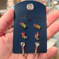 Universal Studios Love Is Universal Rainbow Stud Earrings 3 Pair Set