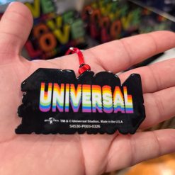 Alternative view of Universal Studios Love Is Universal Rainbow Acrylic Christmas Ornament