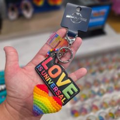 Universal Studios Love Is Universal Rainbow Heart Charm Keychain