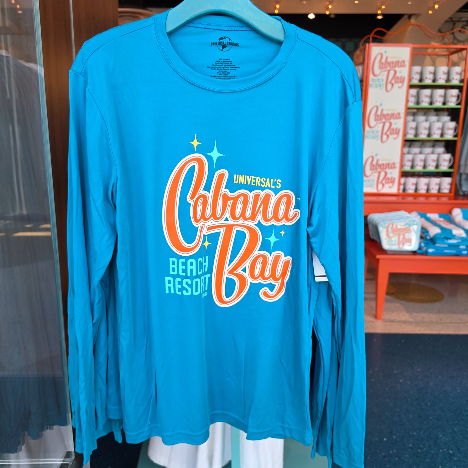 Universal Cabana Bay Beach Resort Long Sleeve Performance Shirt Atomic Blue