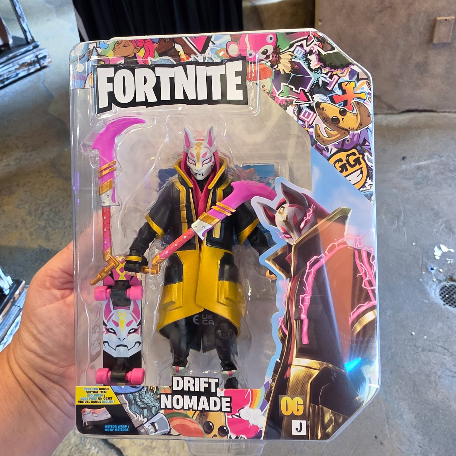 Fortnite Drift 4-Inch Action Figure with Skateboard & Meteor Wrap Code