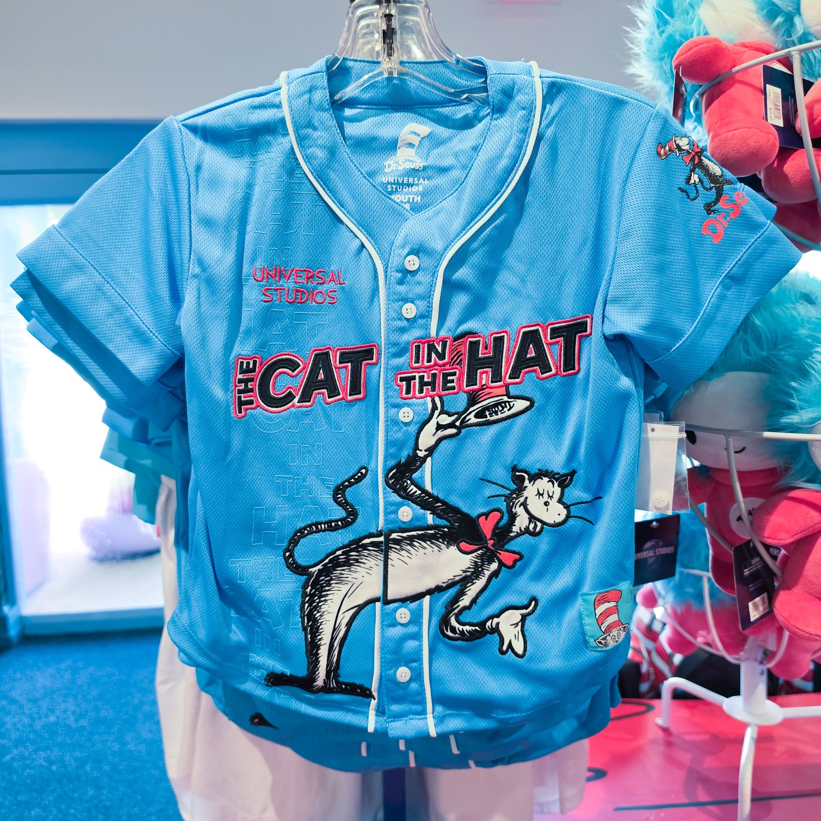 Universal Dr. Seuss Cat in the Hat Blue Youth Baseball Jersey