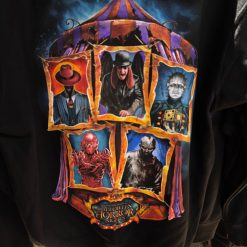 Alternative view of Universal Orlando HHN 2026 Key Art Blacklight Reactive Zip Hoodie