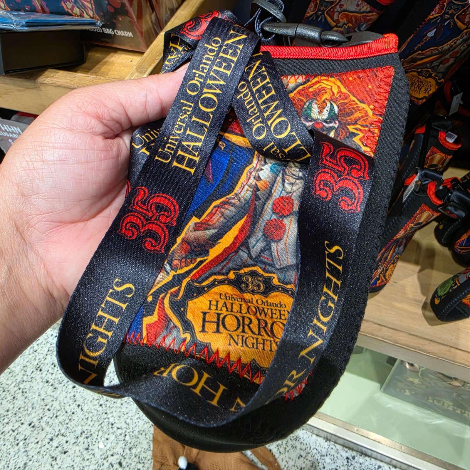Universal Orlando HHN 35 Infernal Carnival Icons Beverage Holder with Strap - Image 3