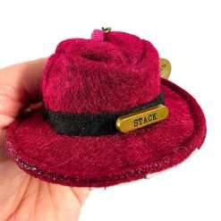 Alternative view of Universal Orlando HHN 2026 Sinners Stack Red Plush Hat Keychain