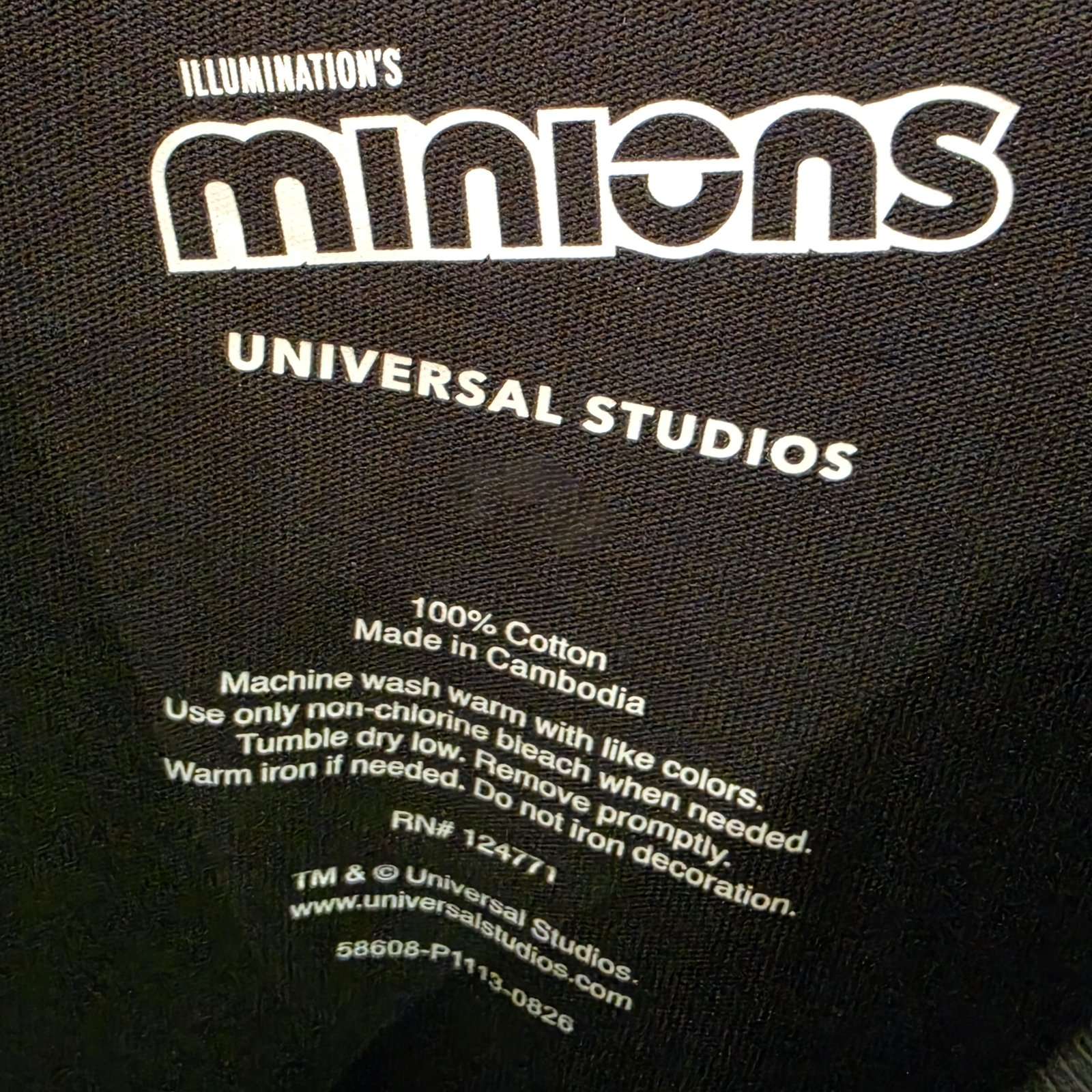Universal Studios Minions Monster Bob Black Oversized Graphic Adult T-Shirt - Image 3