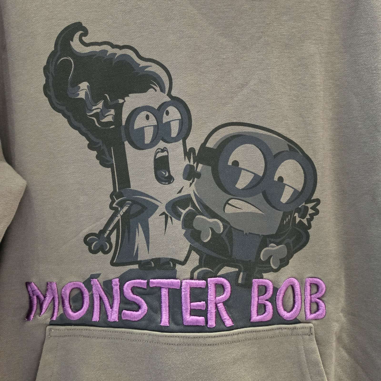 Universal Studios Minions Monster Bob Grey Adult Pullover Hoodie - Image 3
