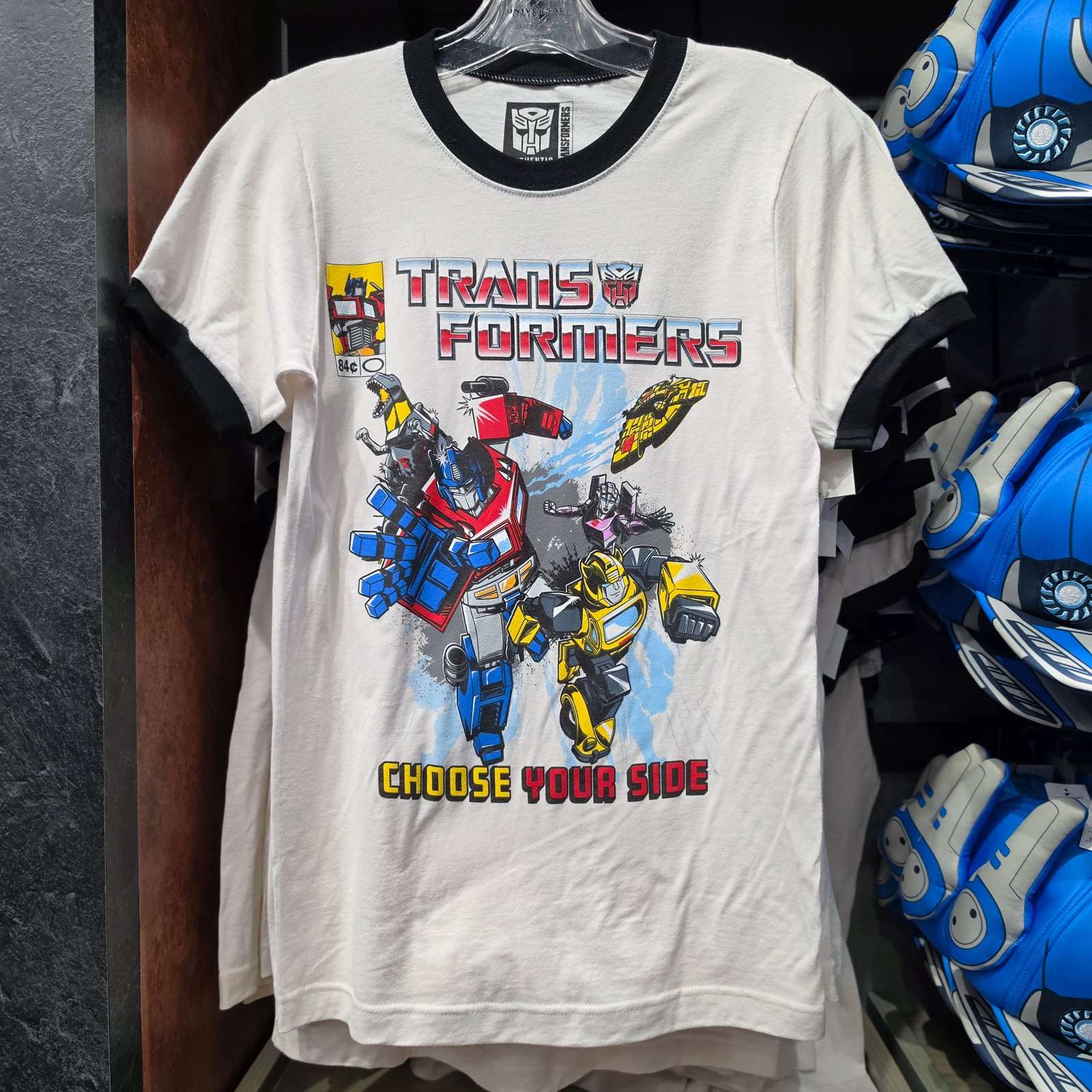 Universal Studios Transformers Choose Your Side Retro Adult Ringer T-Shirt