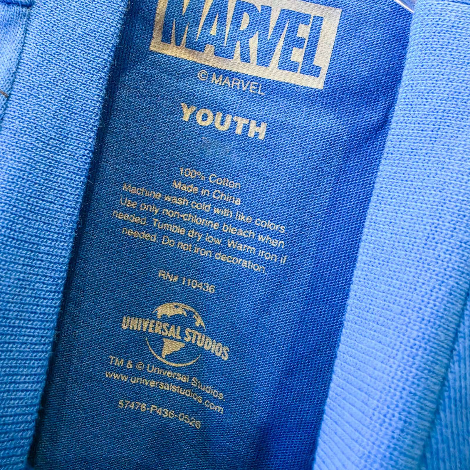 Universal Studios Marvel Spider-Man Youth Blue Textured Graphic T-Shirt - Image 5