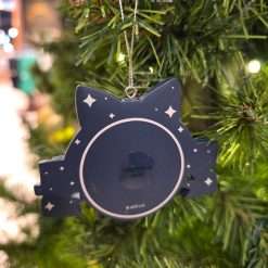 Alternative view of Universal Studios Globe Logo Navy Bow Christmas Tree Hanging Ornament